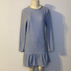 LOFT Ruffle Hem Long Sleeve Dress Size S